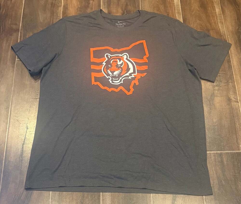 Nike Cincinnati Bengals NFL Ohio State Shape Logo Charcoal Graphic T-Shirt